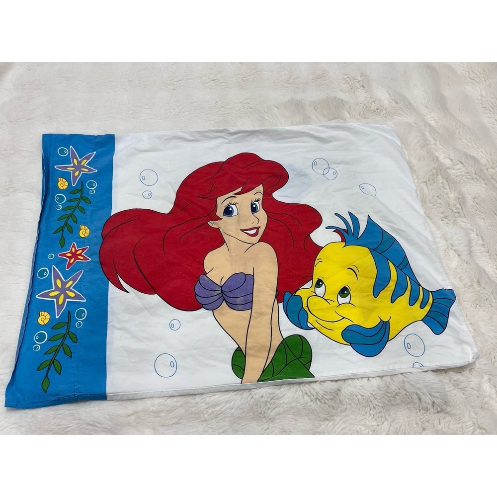 Disney's The Little Mermaid Vintage  Pillow Case 1990's Standard Sebastian